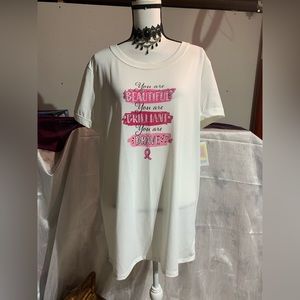 Lularoe Liv White Breast Cancer Shirt